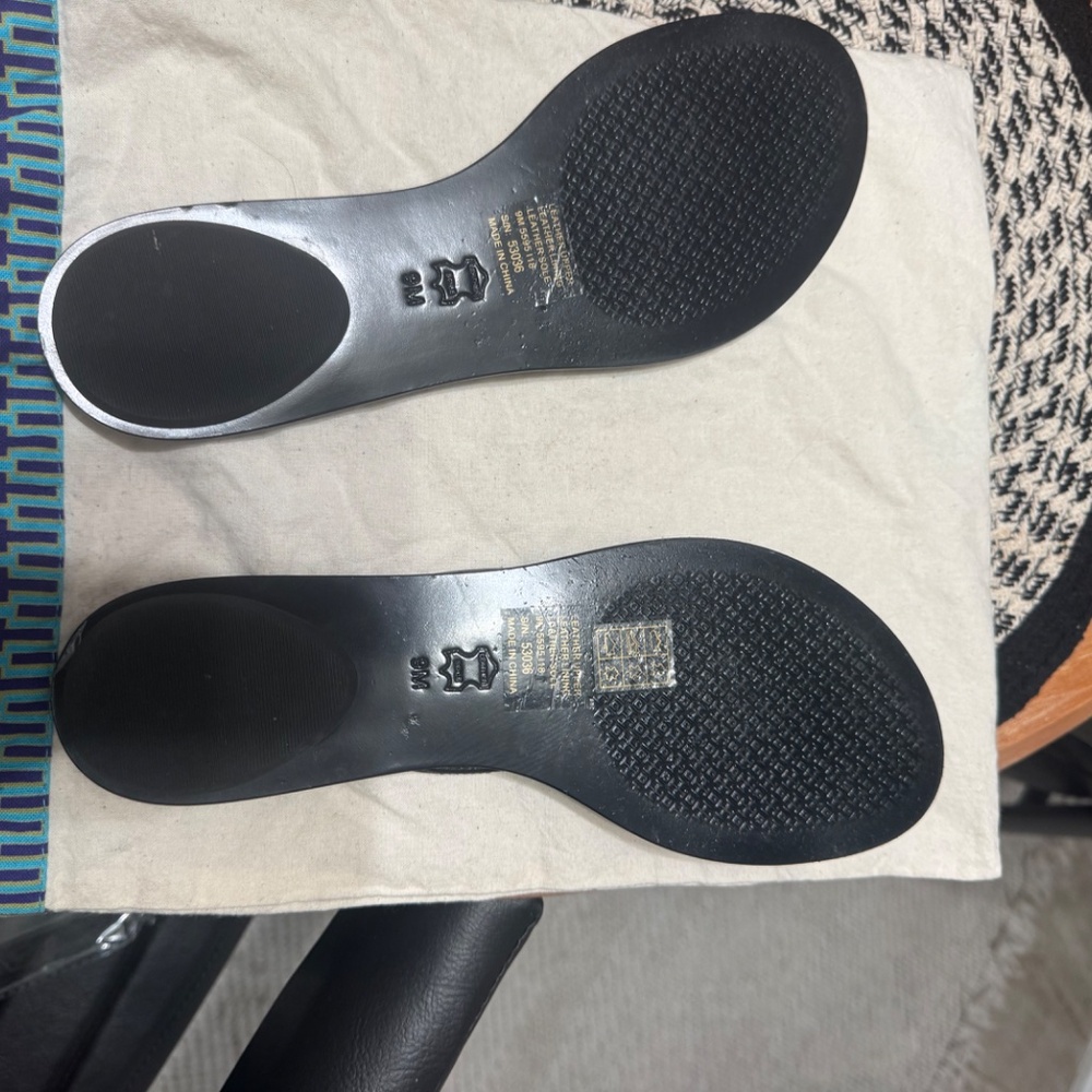 Tory Burch Black Studded Flip Flop Sandals - Picture 3 of 3